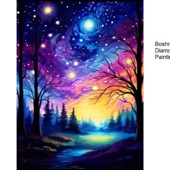 5d Diamond painting Egypt Quit Night full round ab drill 30*40 لوحة ماسية الليل الهادي