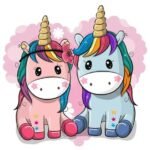 5d Diamond painting unicorn cartoon full round drill 30*30 لوحة يونيكورن أطفال رسم بالماس