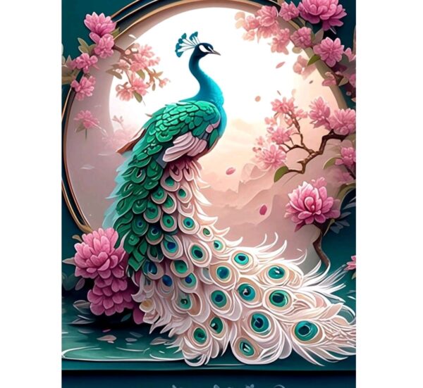 5d Peacock Full square Drill Diamond Painting 40*50 لوحة الطاووس رسم بالماس