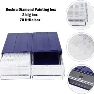 Boshra Giant Diamond painting box 2*1 with 70 box علبة تنظيم الرسم بالماس العملاقة