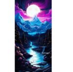 5d Diamond painting River full round crystal drill 30*60 لوحةالنهر رسم بالماس