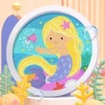 diamond painting Kids Mermeland Full Drill20*20 لوحة الحوريه الرسم بالماس للأطفال بالأطار