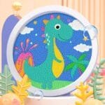 diamond painting Kids dinosaur Full Drill 20*20 لوحة الدنياصور الرسم بالماس للأطفال بالأطار
