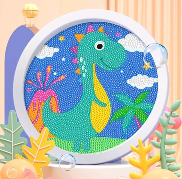 diamond painting Kids dinosaur Full Drill 20*20 لوحة الدنياصور الرسم بالماس للأطفال بالأطار