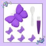 Diamond Painting Embroidery Purple butterfly Tray Rhinestone Organizer  طبق فراشه بنفسجي مقسم بكل مشتملاته للرسم بالماس