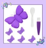 Diamond Painting Embroidery Purple butterfly Tray Rhinestone Organizer  طبق فراشه بنفسجي مقسم بكل مشتملاته للرسم بالماس