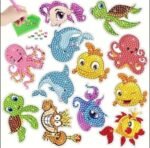 5d Diamond painting stickers fish إستيكرات أسماك رسم بالماس