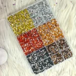 Boshra 12 grid crystal Rhinestones round 5D Diamond Painting Drills 2.8 mm with box علبة الوان التايجر والخريف الكريستال دائري 12 لون
