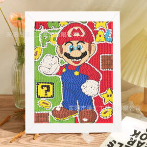 5d Diamond Painting Egypt Mario Round drill with frame17*22 لوحة ماريو لوحات ماسية مع إيطار