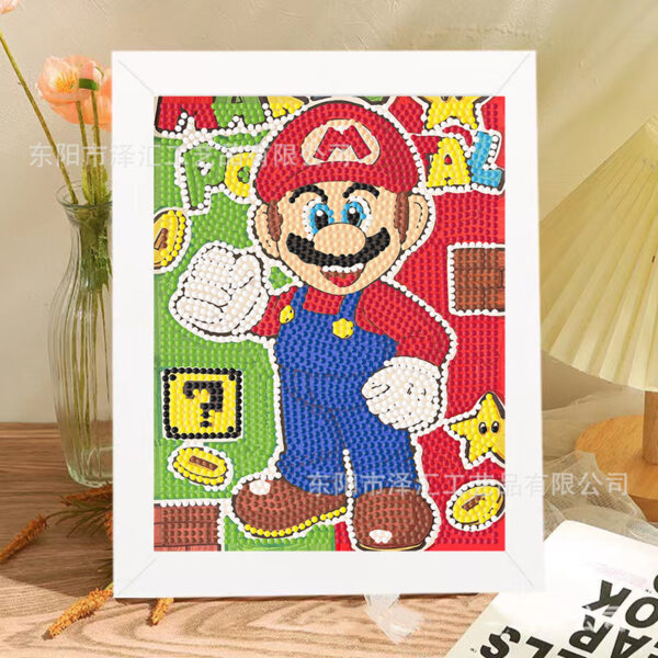 5d Diamond Painting Egypt Mario Round drill with frame17*22 لوحة ماريو لوحات ماسية مع إيطار