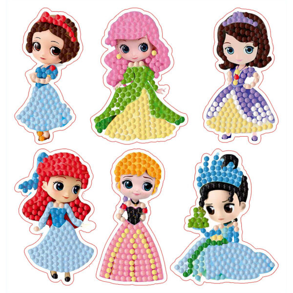 5d Diamond painting stickers princes 6 إستيكرات اميرات رسم بالماس