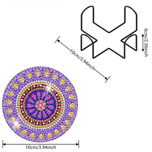 Diamond painting Boshra coaster crystal drill 8 pieces كوسترات بشري و الرسم بالماس - Image 3