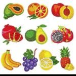 5d Diamond painting Boshra 12 stickers fruits إستيكرات بشرى والرسم بالماس فواكه