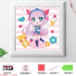 5d Diamond Painting Egypt girl partial drill with frame18*18 لوحة البنت لوحة ماسية جزئيه مع إيطار 