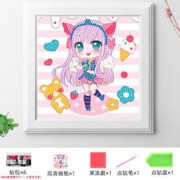 5d Diamond Painting Egypt girl partial drill with frame18*18 لوحة البنت لوحة ماسية جزئيه مع إيطار 