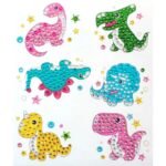 6 pices 5d Diamond painting Dinos إستيكرات ديناصور رسم بالماس