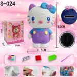5d Boshra Diamond painting Egypt piggy bank purple  kitty round drill 13*7 cm حصاله كيتي من بشري والرسم بالماس
