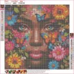 ⁦5d Diamond painting Boshra African girl full square drill 35*35  لوحة ماسية البنت الافريقية فصوص مربعه⁩ - الصورة ⁦2⁩
