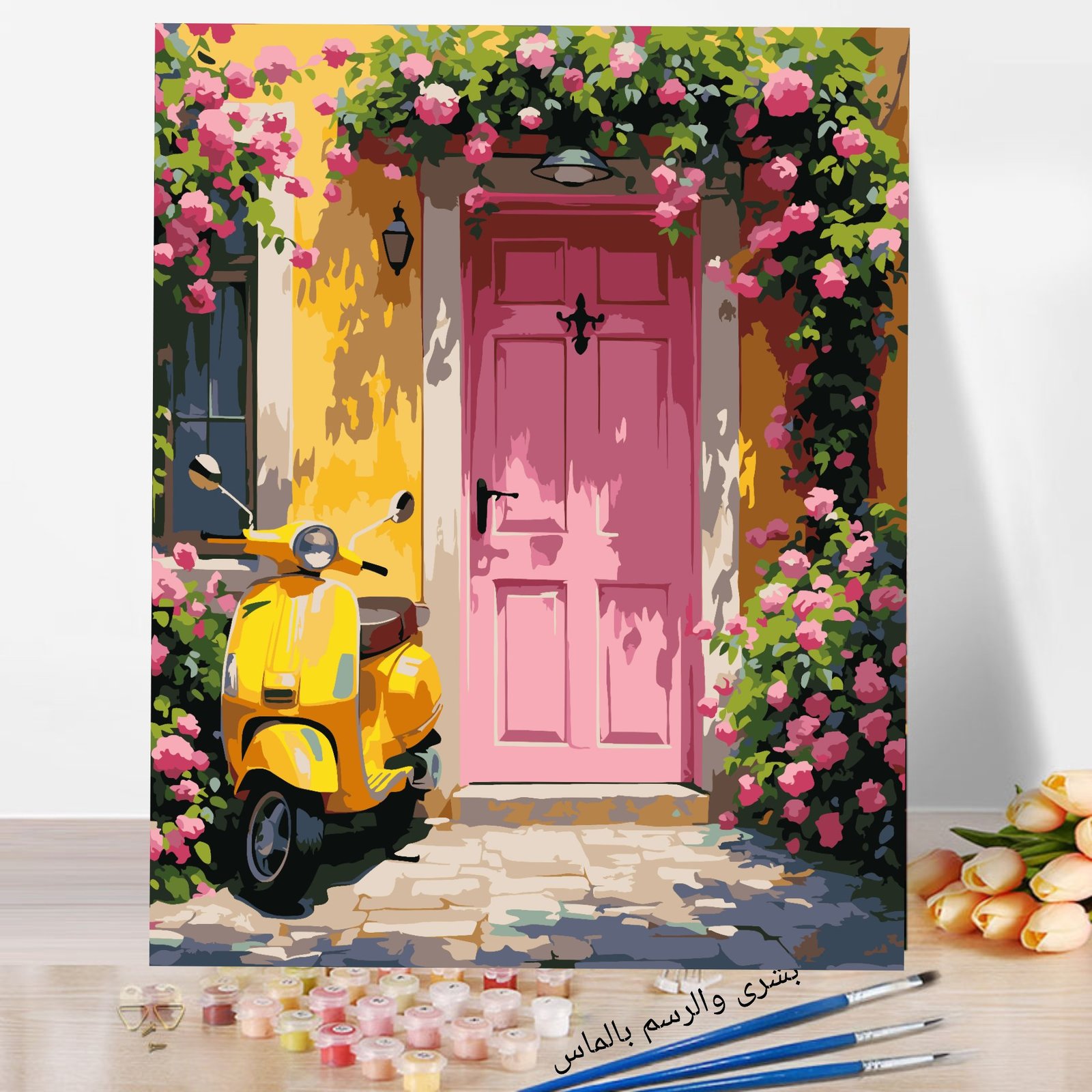 1783156783485 Boshra Paint by number Egypt house acrylic color 40*50 لوحة البيت تلوين بالأرقام والألوان الاكريليك والفرشاه - الصورة 1