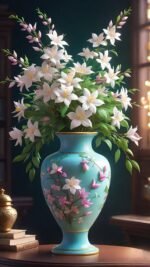 ⁦5d Diamond painting Egypt vase full round ab drill 40*50 لوحة ماسية الفازه⁩ - الصورة ⁦2⁩