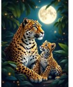 Boshra Diamond Painting Egypt tiger Frame & AB Full Round Diamonds 30*40cm لوحة ماسية النمربإطار خشب و دايموند إيه بي