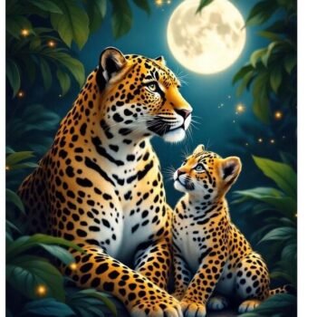 Boshra Diamond Painting Egypt tiger Frame & AB Full Round Diamonds 30*40cm لوحة ماسية النمربإطار خشب و دايموند إيه بي