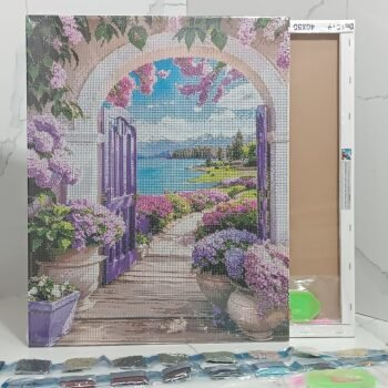 5d Diamond painting Egypt Lavander full round ab drill 40*50 لوحة ماسية لافندر