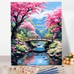 Boshra Paint by number Egypt Bridge acrylic color 40*50 لوحة الجسر تلوين بالأرقام والألوان الاكريليك والفرشاه