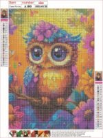 ⁦5d Diamond painting Egypt quite owl full round drill 30*40 لوحة البوم الهادي3⁩ - الصورة ⁦2⁩