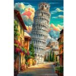 5d Diamond painting Egypt Biza full round ab drill 40*50  لوحة برج بيزا بشرى والرسم بالماس مصر