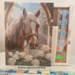 Boshra Diamond Painting Egypt Horse Frame & AB Full Round Diamonds 30*40cm لوحة ماسية الحصان بإطار خشب و دايموند إيه بي