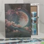 Boshra Diamond Painting Egypt Moon Frame & AB Full Round Diamonds 30*40cm لوحة ماسية القمر بإطار خشب و دايموند إيه بي