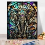 Boshra Paint by number Egypt Elephant acrylic color 40*50 لوحة الفيل تلوين بالأرقام والألوان الاكريليك والفرشاه