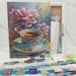 Boshra Diamond Painting Egypt coffee Frame & AB Full Round Diamonds 30*40cm لوحة ماسية القهوة بإطار خشب و دايموند إيه بي