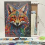 Boshra Diamond Painting Egypt Fox Frame & AB Full Round Diamonds 30*40cm لوحة ماسية التعلب بإطار خشب و دايموند إيه بي
