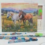 5d Diamond painting Egypt Horses full round ab drill 40*50 لوحة ماسية الاحصنة