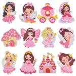 5d Diamond painting stickers pink princes  إستيكرات الاميرات رسم بالماس دايموند مدور