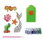 5d Diamond painting stickers Mermaid 2 إستيكرات شكل حورية رسم بالماس كريستال