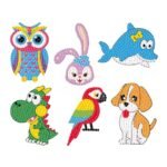 5d Diamond painting stickers animals 6 إستيكرات حيوانات رسم بالماس دايموند مدور