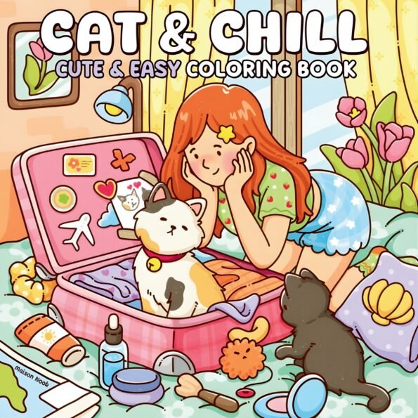 cat&chill coloring book for KIds & Adult Egypt