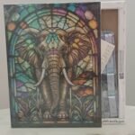 Boshra Diamond Painting Egypt Elephant Frame & AB Full Round Diamonds 30*40cm لوحة ماسية الفيل بإطار خشب و دايموند إيه بي