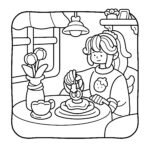 Cozy Chill girl coloring book for Kids & Adult Egypt كتاب التلوين كوزي الترا هاى كوبي - الصورة 4