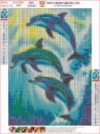 5d Diamond painting Egypt dolphins full round drill 30*40 لوحة الدلافين رسم بالماس