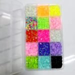 5 grid AB Jelly Rhinestones for bedazzaling round 5D Diamond Painting Drills 3&4 mm with big box علبة الوان الماس 15 لون