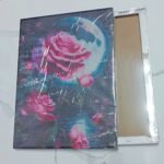 Boshra Diamond Painting Egypt Night flower Frame & AB Full Round Diamonds 30*40cm لوحة ماسية أزهار الليل بإطار خشب و دايموند إيه بي