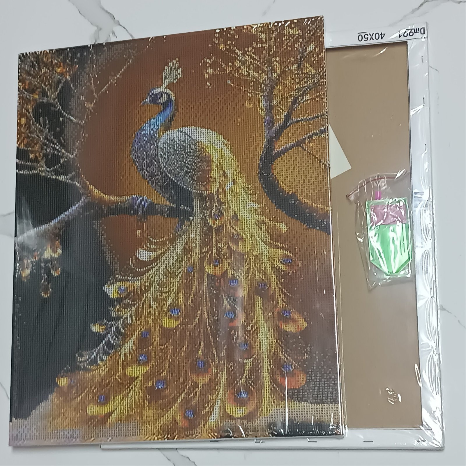 IMG_20260828_134435 5d Diamond painting Egypt Peacock full round ab drill 40*50 لوحة ماسية طاووس - الصورة 1