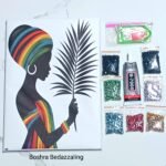 Bedazzling African girl Crystal Art Board  لوحة بيدازلينج دايموند كريستال 25×35 سم