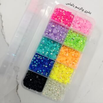 10 color AB Jelly round 5D Diamond Painting Drills 4 mm round with box علبة الوان الماس دائريه 10 الوان